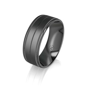 black zirconium wedding bands