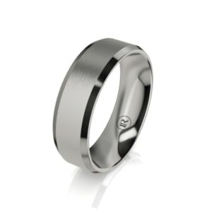 Men's titanium wedding ring